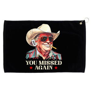 Western Trump Cowboy You Missed Again Grommeted Golf Towel