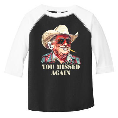 Western Trump Cowboy You Missed Again Toddler Fine Jersey T-Shirt