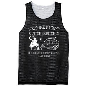 Welcome To Camp Quitcherbitchin Funny Camping Mesh Reversible Basketball Jersey Tank