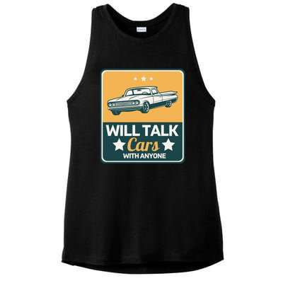 Will Talk Cars With Anyone Automobile Funny Ladies PosiCharge Tri-Blend Wicking Tank