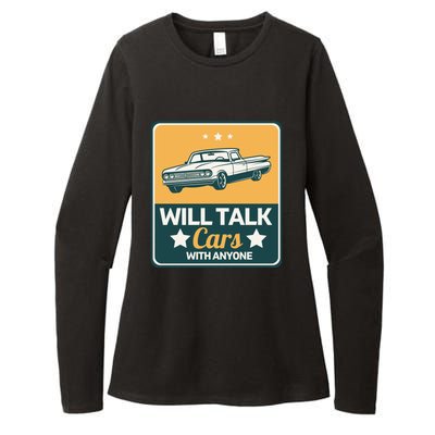 Will Talk Cars With Anyone Automobile Funny Womens CVC Long Sleeve Shirt