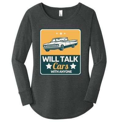 Will Talk Cars With Anyone Automobile Funny Women's Perfect Tri Tunic Long Sleeve Shirt