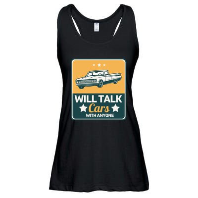 Will Talk Cars With Anyone Automobile Funny Ladies Essential Flowy Tank