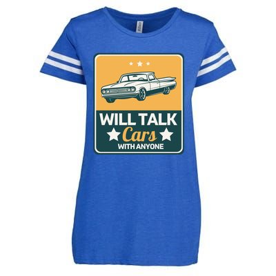 Will Talk Cars With Anyone Automobile Funny Enza Ladies Jersey Football T-Shirt