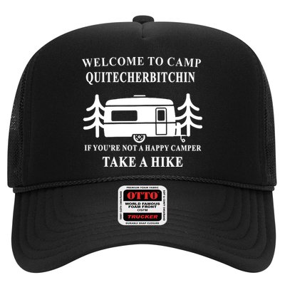 Welcome To Camp Quitcherbitchin Funny Camping Meme Trucker Hat