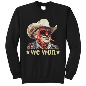 Western Trump Cowboy We Won American Flag Cowboy Hat Sweatshirt