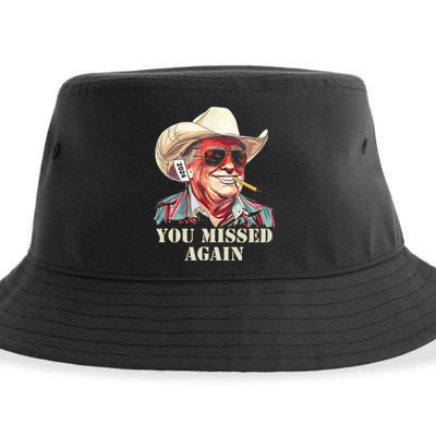 Western Trump Cowboy You Missed Again Sustainable Bucket Hat