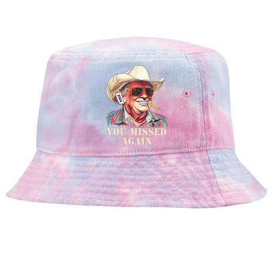 Western Trump Cowboy You Missed Again Tie-Dyed Bucket Hat