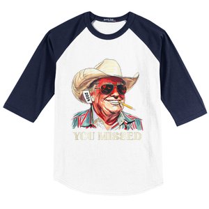 Western Trump Cowboy You Missed Baseball Sleeve Shirt