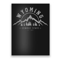 Wyoming The Cowboy State Est. 1890 Vintage Mountains Gift Poster