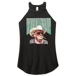 Western Trump Cowboy Make America Great Trump Daddy Maga Women's Perfect Tri Rocker Tank