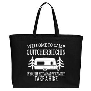 Welcome To Camp Quitcherbitchin Funny Camping Cotton Canvas Jumbo Tote