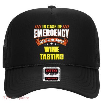 Wine Tasting Cute Gift High Crown Mesh Back Trucker Hat