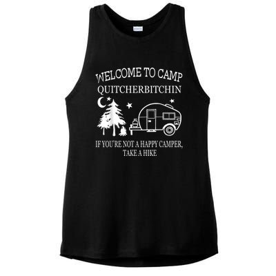 Welcome To Camp Quitcherbitchin Funny Camping Ladies PosiCharge Tri-Blend Wicking Tank