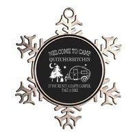 Welcome To Camp Quitcherbitchin Funny Camping Metallic Star Ornament