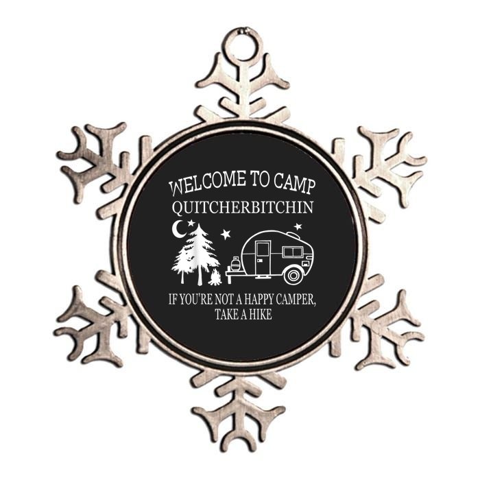 Welcome To Camp Quitcherbitchin Funny Camping Metallic Star Ornament