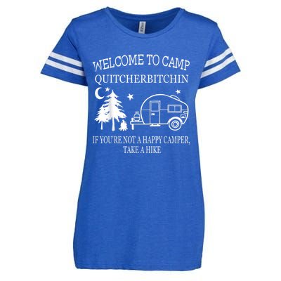 Welcome To Camp Quitcherbitchin Funny Camping Enza Ladies Jersey Football T-Shirt