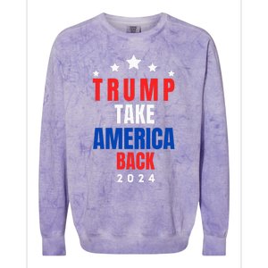 Western Trump Cow You Missed Trump 2024 Usa Flag 2 Side Colorblast Crewneck Sweatshirt