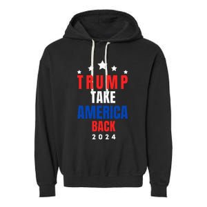 Western Trump Cow You Missed Trump 2024 Usa Flag 2 Side Garment-Dyed Fleece Hoodie