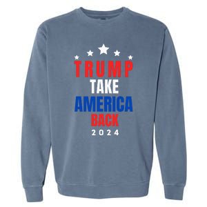 Western Trump Cow You Missed Trump 2024 Usa Flag 2 Side Garment-Dyed Sweatshirt