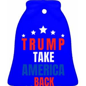 Western Trump Cow You Missed Trump 2024 Usa Flag 2 Side Ceramic Bell Ornament