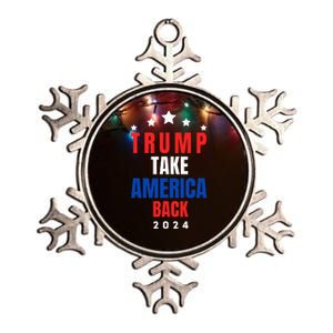 Western Trump Cow You Missed Trump 2024 Usa Flag 2 Side Metallic Star Ornament