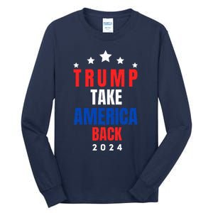 Western Trump Cow You Missed Trump 2024 Usa Flag Tall Long Sleeve T-Shirt