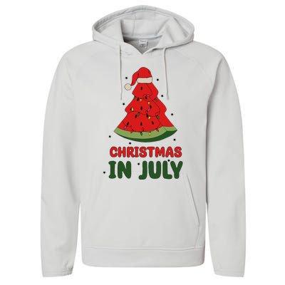 Watermelon Tree Christmas In July Festivities Performance Fleece Hoodie