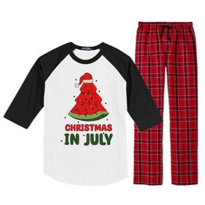 Watermelon Tree Christmas In July Festivities Raglan Sleeve Pajama Set