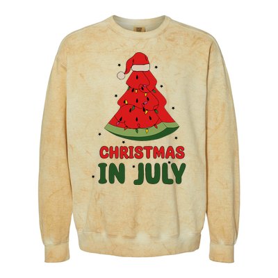 Watermelon Tree Christmas In July Festivities Colorblast Crewneck Sweatshirt