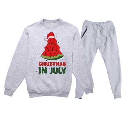 Watermelon Tree Christmas In July Festivities Premium Crewneck Sweatsuit Set