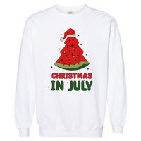 Watermelon Tree Christmas In July Festivities Garment-Dyed Sweatshirt