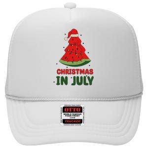 Watermelon Tree Christmas In July Festivities High Crown Mesh Back Trucker Hat