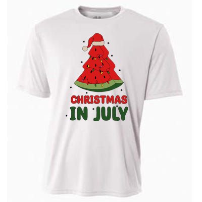 Watermelon Tree Christmas In July Festivities Cooling Performance Crew T-Shirt