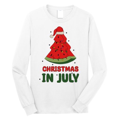 Watermelon Tree Christmas In July Festivities Long Sleeve Shirt