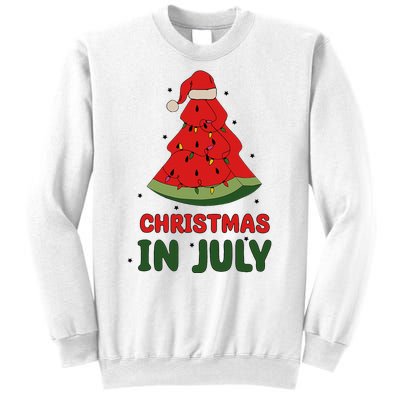 Watermelon Tree Christmas In July Festivities Sweatshirt