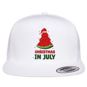 Watermelon Tree Christmas In July Festivities Flat Bill Trucker Hat