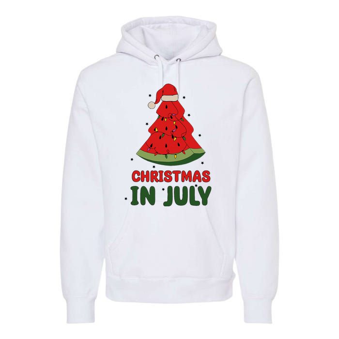 Watermelon Tree Christmas In July Festivities Premium Hoodie