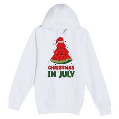 Watermelon Tree Christmas In July Festivities Premium Pullover Hoodie