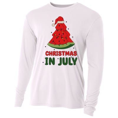 Watermelon Tree Christmas In July Festivities Cooling Performance Long Sleeve Crew