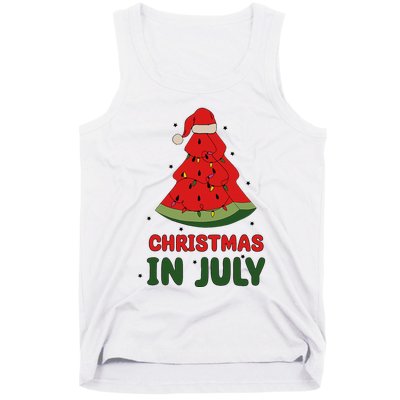 Watermelon Tree Christmas In July Festivities Tank Top