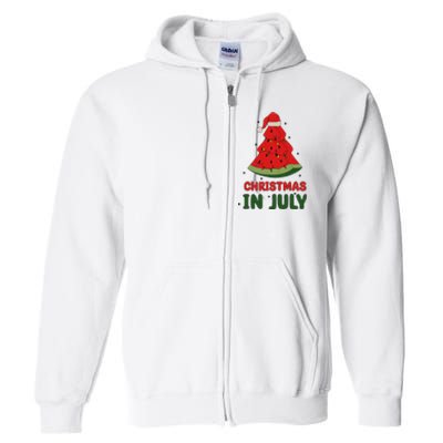 Watermelon Tree Christmas In July Festivities Full Zip Hoodie