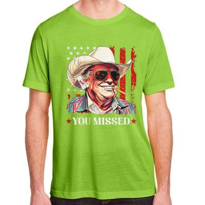 Western Trump Cowboy You Missed Trump 2024 Usa Flag Adult ChromaSoft Performance T-Shirt