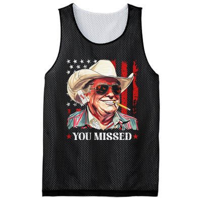 Western Trump Cowboy You Missed Trump 2024 Usa Flag Mesh Reversible Basketball Jersey Tank