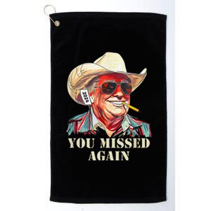 Western Trump Cow You Missed Again Funny Platinum Collection Golf Towel