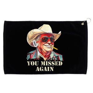 Western Trump Cow You Missed Again Funny Grommeted Golf Towel