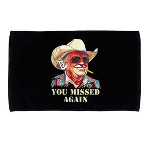 Western Trump Cow You Missed Again Funny Microfiber Hand Towel