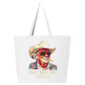 Western Trump Cow You Missed Again Funny 25L Jumbo Tote