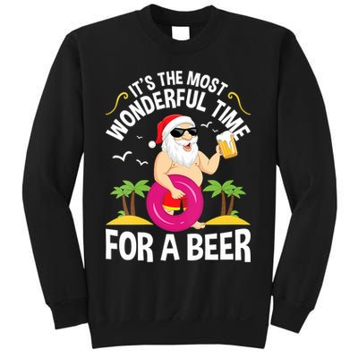 Womens Tropical Christmas It's The Most Wonderful Time For A Beer Sweatshirt