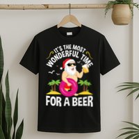 Womens Tropical Christmas It's The Most Wonderful Time For A Beer T-Shirt
